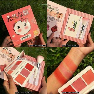 Má hồng 3 ô kèm cọ