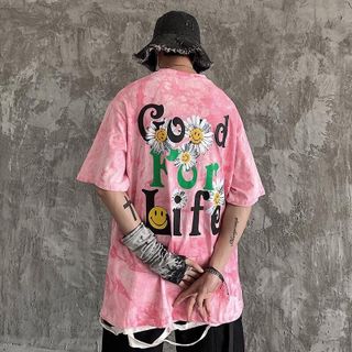 Áo thun loang in God Life bông cúc siêu hot