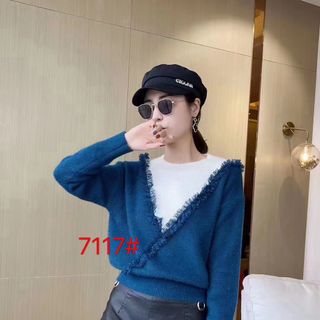 Áo len đông phối viền