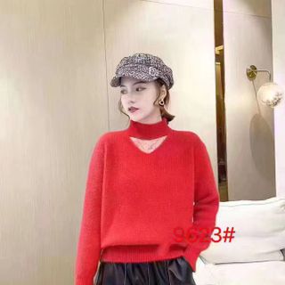 Áo len đông hở cổ tim