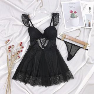 Đồ ngủ váy ngủ sexy cánh tiên có gọng mút chất voan Quảng Đông