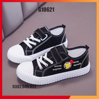 Giày Vải Canvas Hình Mặt Cười Cho Bé Trai Bé Gái Giày Thể Thao Kiểu Dáng Vỏ Sò Size 27-36 - G10621