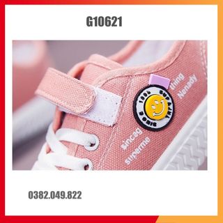 Giày Vải Canvas Hình Mặt Cười Cho Bé Trai Bé Gái Giày Thể Thao Kiểu Dáng Vỏ Sò Size 27-36 - G10621