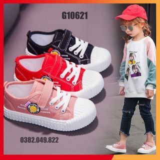 Giày Vải Canvas Hình Mặt Cười Cho Bé Trai Bé Gái Giày Thể Thao Kiểu Dáng Vỏ Sò Size 27-36 - G10621