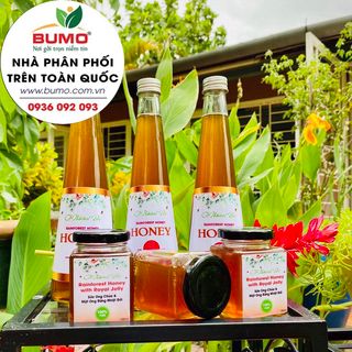 Mật ong nguyên chất 100% - mật ong rừng nhiệt đới chai thủy tinh (320ml)