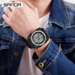 Đồng hồ Nữ Nam Unisex thể thao SANDA JAPAN, Kiểu Dáng Apple Watch, Thương hiệu Nhật, Siêu Chống Nước