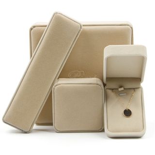 Hộp đựng trang sức - Dây chuyền/Vòng cổ - Kiểu nắp gập bọc nhung cao cấp - H4N
