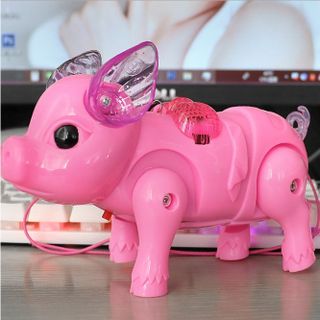 Đồ Chơi Chú Heo Biết Đi Có Đèn Nhạc Kèm Dây Dắt