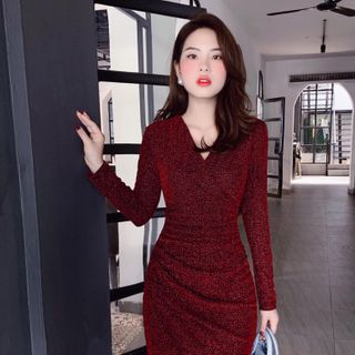 Đầm body vạt chéo giấu bụng