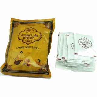 Sumifun 10 Cái/túi Thái Lan Lanna Miếng Dán Chân Khử Độc Tố Miếng Lót Giải Độc Độc Tố Dính Giữ Phù Hợp Thảo Mộc Hữu Cơ Miếng Dán