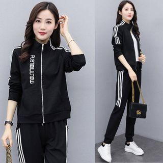 Bộ đồ thể thao áo khoác thanh lịch phối sọc TT451