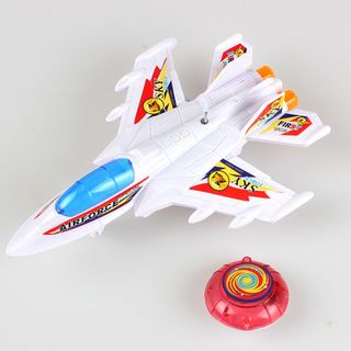 Máy bay phi cơ dây rút chạy được có đèn xoay 360 độ