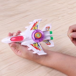 Máy bay phi cơ dây rút chạy được có đèn xoay 360 độ