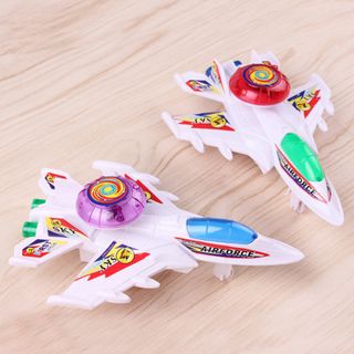 Máy bay phi cơ dây rút chạy được có đèn xoay 360 độ