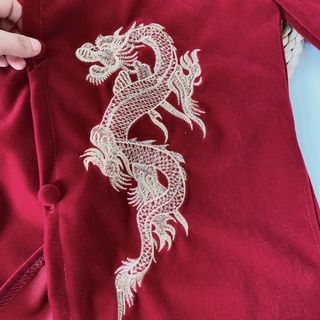 Áo dài thêu chất liệu nhung hàng đẹp cho bé trai
