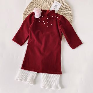 Áo dài tết chất liệu nhung cho bé