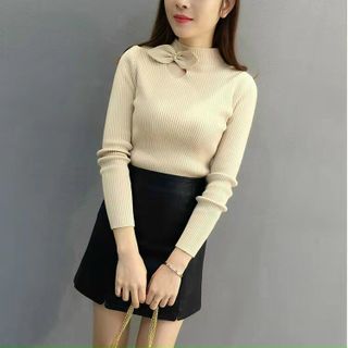 Áo len đông kiểu cổ nơ