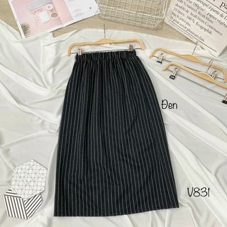 Chân váy dạ kẻ sọc V831