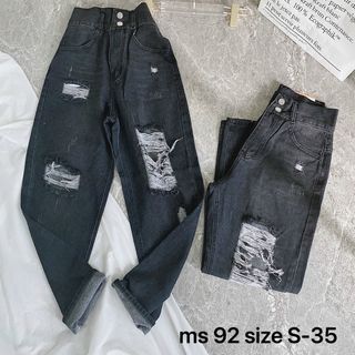 Quần baggy jean nữ rách size đại Ms92 kho chuyên sỉ jean 2KJean