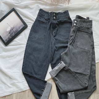 Quần baggy jean nữ lưng cao hai túi size đại Ms89 kho chuyên sỉ jean 2Kjean