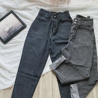 Quần baggy jean nữ lưng cao hai túi size đại Ms89 kho chuyên sỉ jean 2Kjean