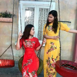 Áo dài cách tân hoa sen AD19