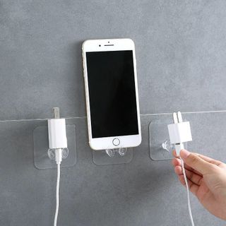 Móc dán tường treo phích cắm trong suốt