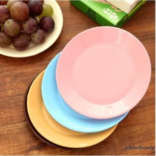 Bộ năm đĩa nhựa đựng thức ăn 13cm nhiều màu sắc