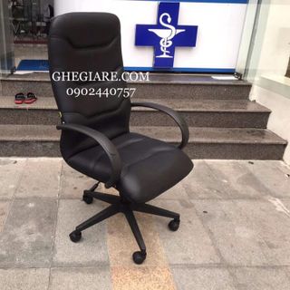 Ghế Giám Đốc Màu Da Đen Chân Nhựa