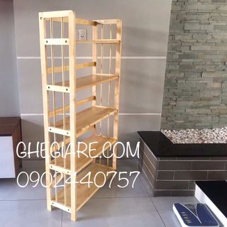 Kệ Sách Gỗ Trang Trí 5 Tầng 80CM