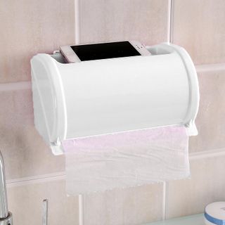Hộp đựng giấy vệ sinh dán tường có khay đựng đồ tiện lợi