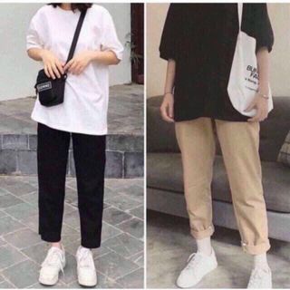 Quần kaki ống suông đơn giản