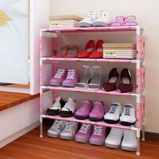 Kệ giày vải hoa văn 4 tầng
