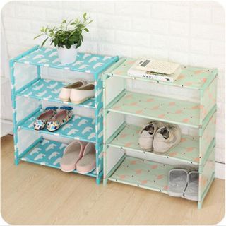 Kệ giày vải hoa văn 4 tầng