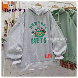 Áo hoodie nỉ ngoại tay phồng METS