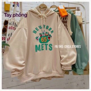 Áo hoodie nỉ ngoại tay phồng METS