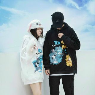 Áo hoodie nỉ ngoại in phô mai