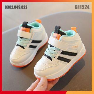 Giày Thể Thao Cho Trẻ Nhỏ Lót Nhung Ấm Áp Quai Dán Bề Mặt Da Sạch Sẽ Size 26-32 (Phom Nhỏ) - G11524