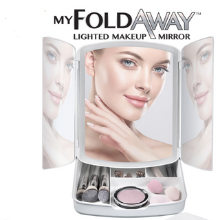 Gương trang điểm có kệ đựng mỹ phẩm My Fold Away giá sỉ