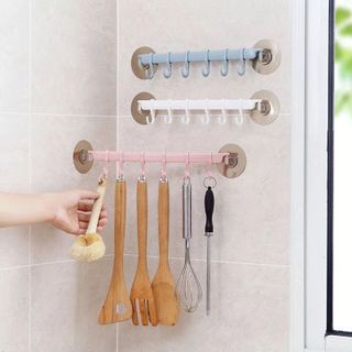 Thanh treo 6 móc dán tường không cần khoan đục