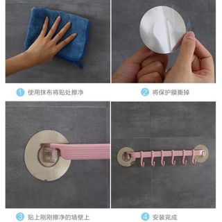 Thanh treo 6 móc dán tường không cần khoan đục