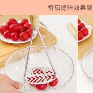 Dụng cụ nghiền khoai tây, rau củ cán gỗ