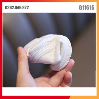 Giày Thể Thao Màu Trắng Lưới Thoáng Khí Cho Trẻ Em Vải Co Giãn Thao Tác Nhanh Mềm Có Thể Gập Dễ Dàng Size 27-32 - G11710