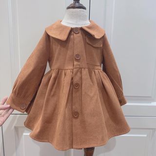 Váy trẻ em thu đông vàng bò cho bé từ 1-8 tuổi