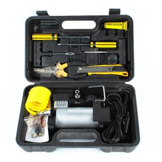 Bơm xe hơi, Bơm lốp ô tô 1 xi lanh Air Compressor - Kèm hộp đựng hàng cao cấp