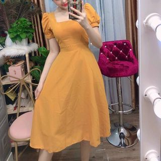 Đầm xoè tay phồng
