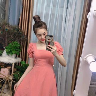 Đầm xoè tay phồng