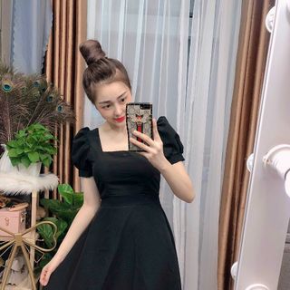 Đầm xoè tay phồng