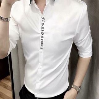 Áo sơ mi nam viền cổ gucy hoạ tiết