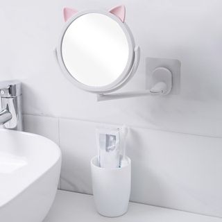 Gương trang điểm dán tường xoay 360 độ họa tiết tai mèo